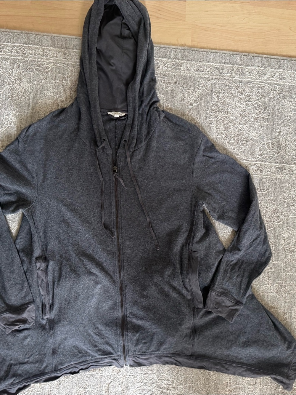 Eileen Fisher Dark Gray Zip-Up Hoodie